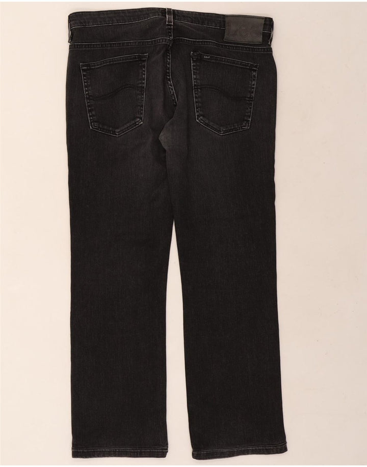 Lee Herre Knox Straight Jeans W36 L30 Sort Bomuld