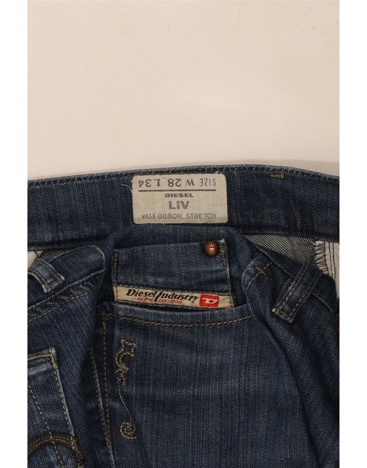 DIESEL Dame Liv Slim Jeans W28 L30 Blå Bomuld