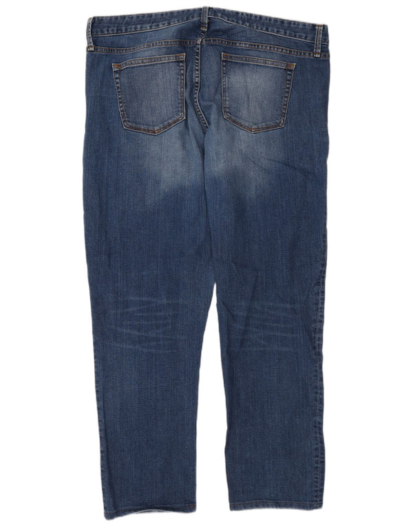 Gap Dame Høje Lige Jeans UK 18 XL W34 L30 Blå Bomuld