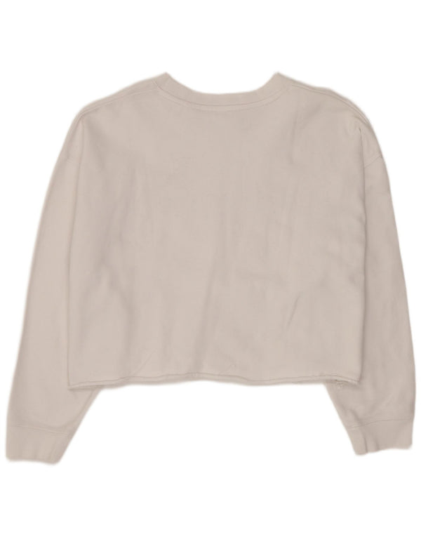 Levi's Womens Oversized Crop Sweatshirt Jumper UK 14 Stor hvid stribet