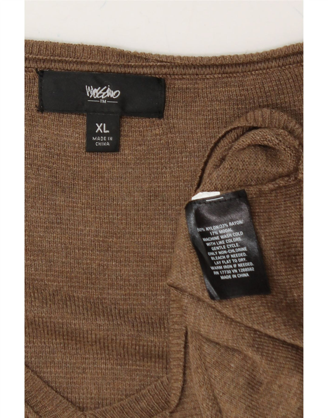 MOSSIMO Womens V-Neck Jumper Sweater UK 18 XL Brown Nylon Vintage Mossimo and Second-Hand Mossimo from Messina Hembry 