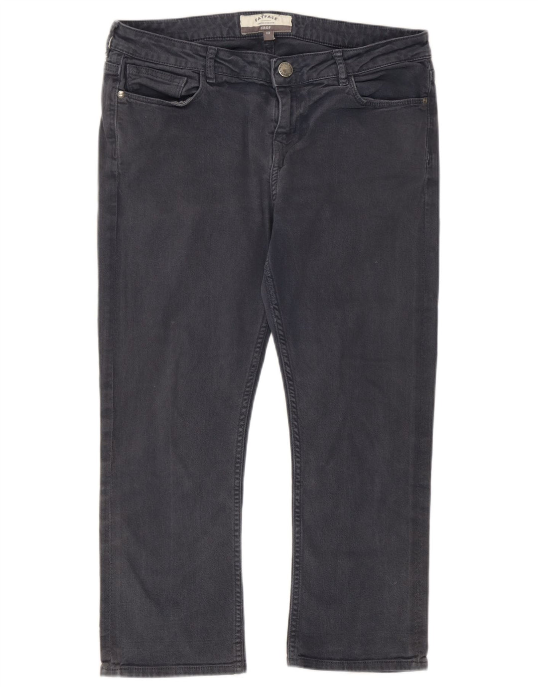 Fat Face Dame Cropped Jeans UK 12 Medium W32 L22 Grå Bomuld