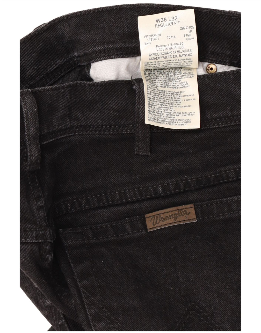 Wrangler Herre Regular Fit Straight Jeans W36 L32 Sort Bomuld