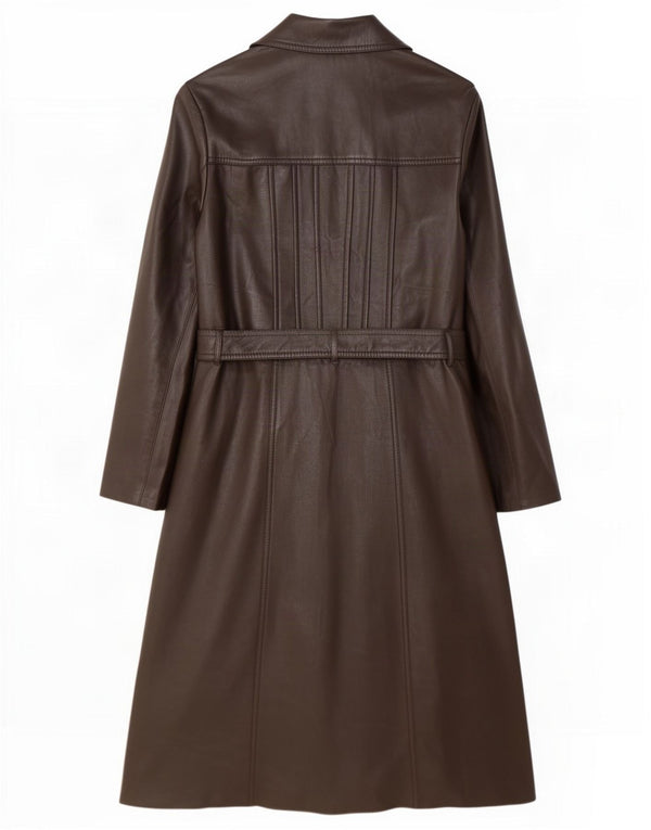Vintage læderfrakke til kvinder UK 12 Medium Brun