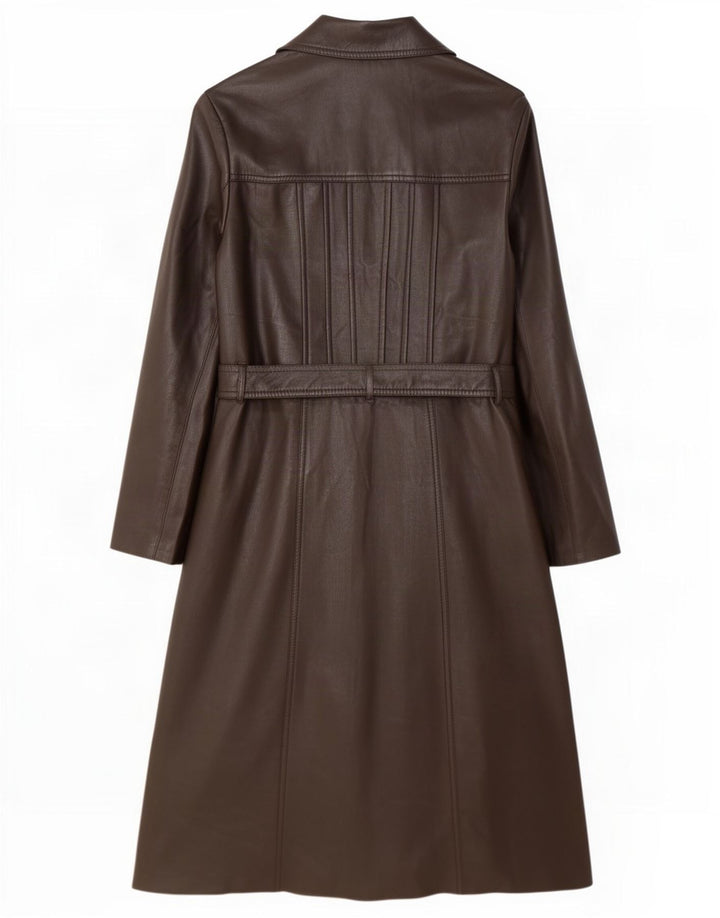 Vintage læderfrakke til kvinder UK 12 Medium Brun