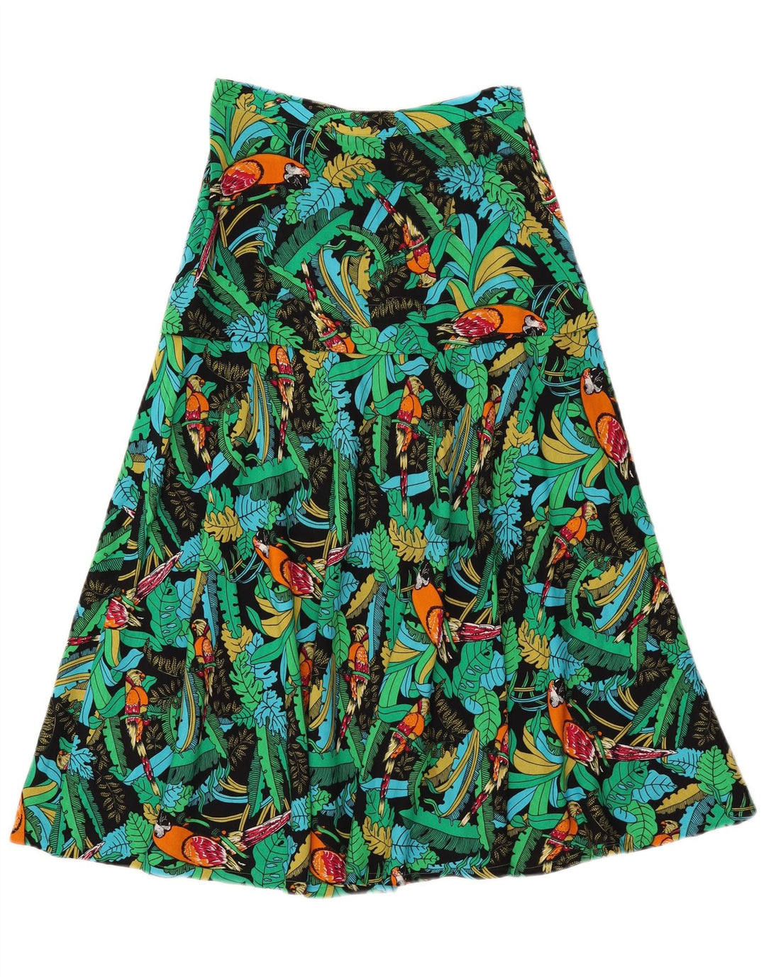 Vintage Kvinders 2-delt nederdel Sæt Medium W26 Grøn Floral Hawaiian