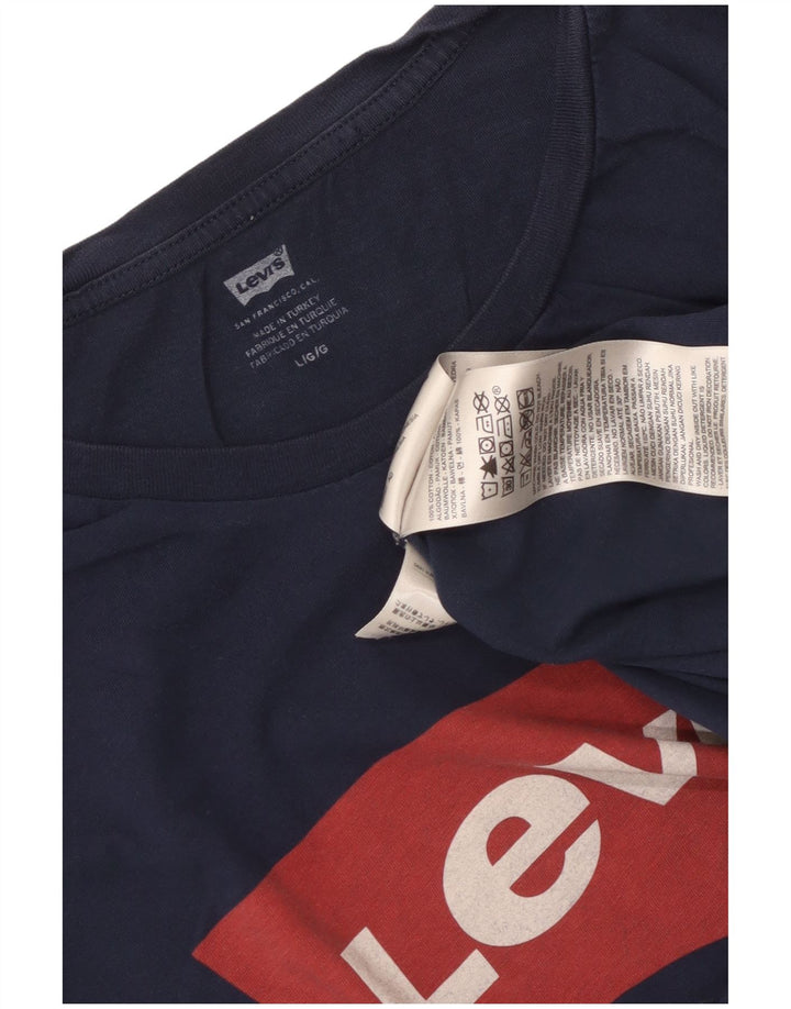 Levi's Herre grafisk T-shirt Top Stor marineblå bomuld