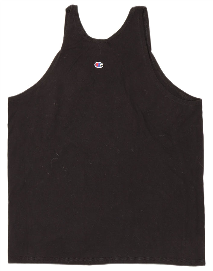 CHAMPION Mens Vest Top Large Black Cotton