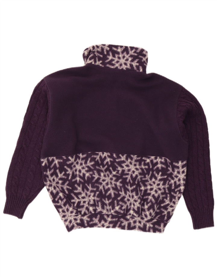 Nordica Dame Oversized Fleecetrøje med abstrakt mønster UK 10 Lille Lilla