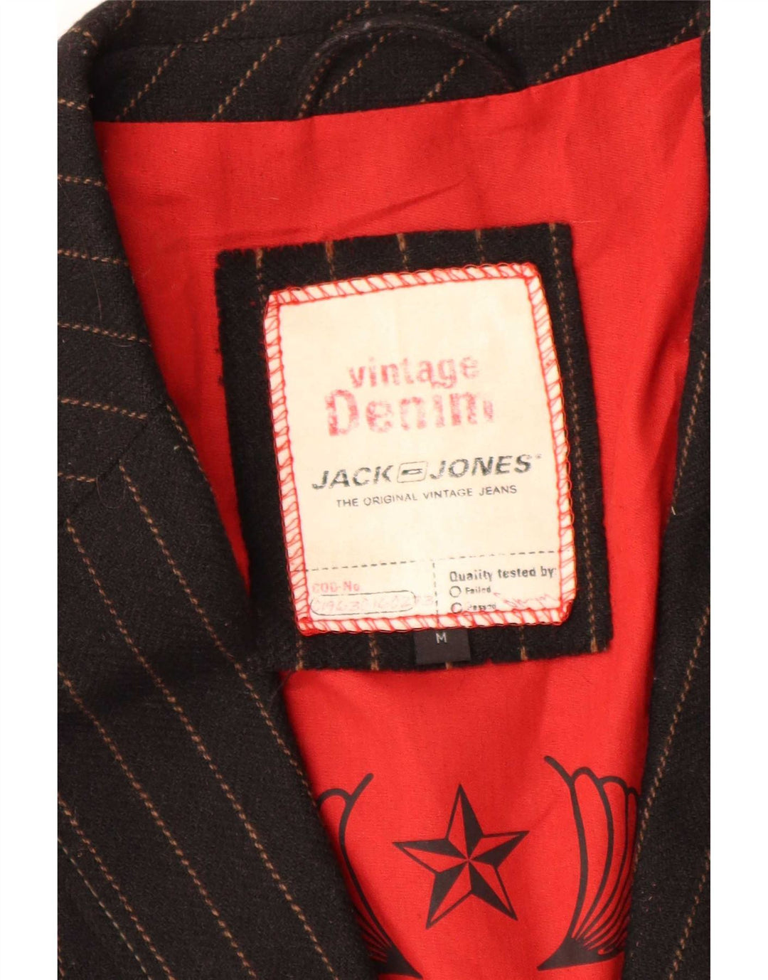 Jack & Jones Herre grafisk blazerjakke UK 38 Medium Black Pinstripe