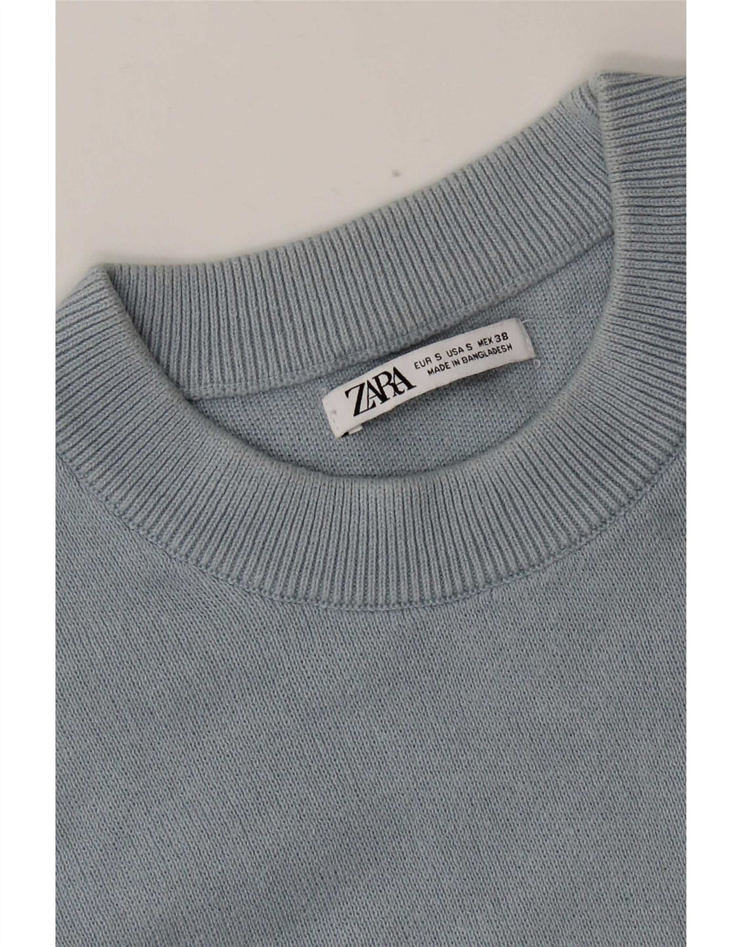 Zara Herre sweater med rund hals, lille blå