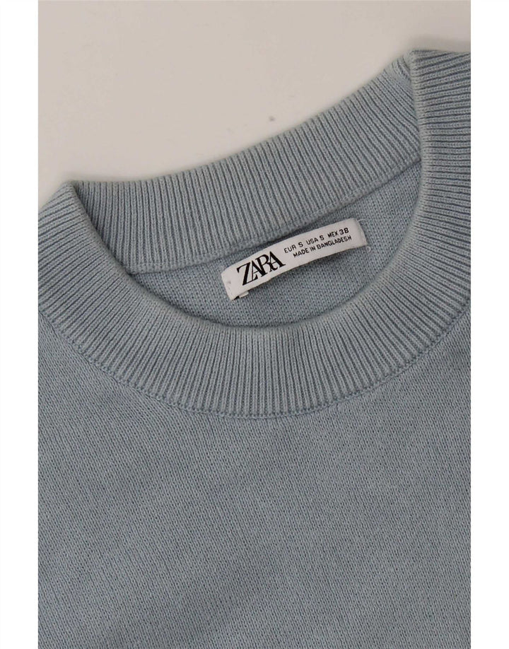 Zara Herre sweater med rund hals, lille blå
