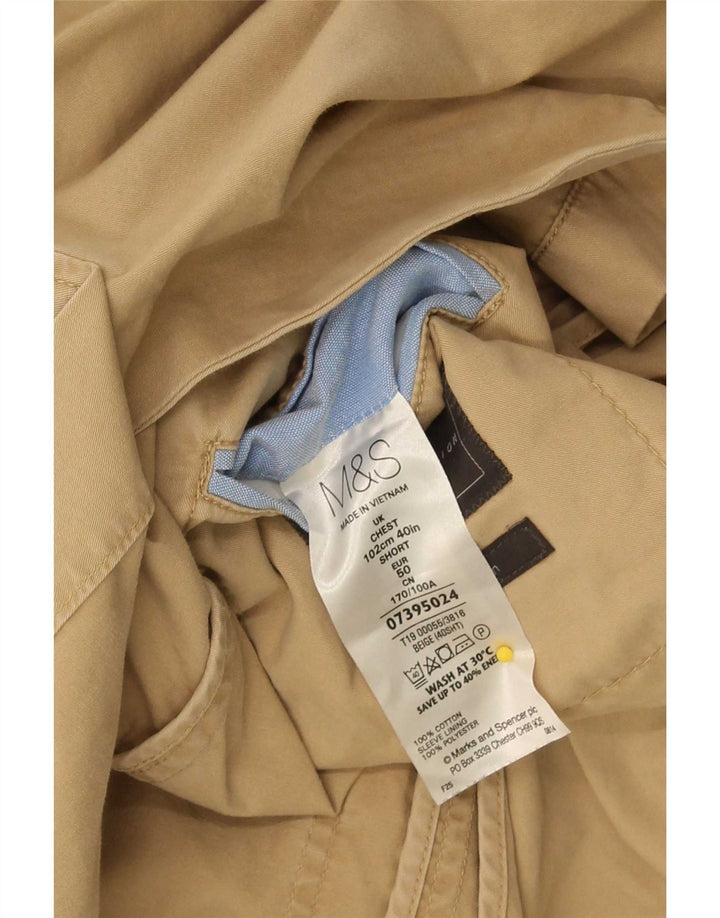 Marks & Spencer Herre 2-knaps blazerjakke UK 40 Medium Beige Bomuld