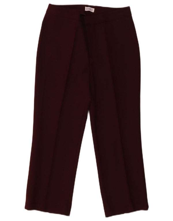 Stefanel Dame Lige Capri Bukser IT 40 Small W26 L21 Burgundy