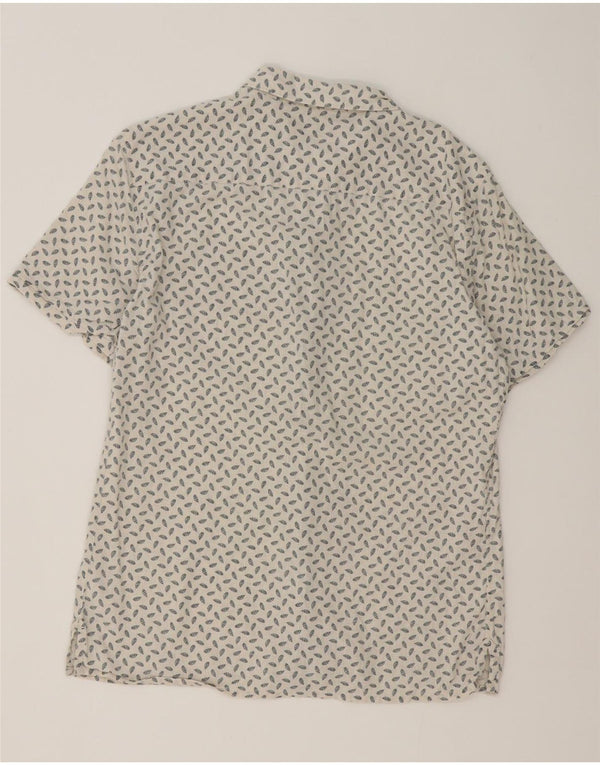 All Saints Kortærmet Herreskjorte Medium Off White Plettet