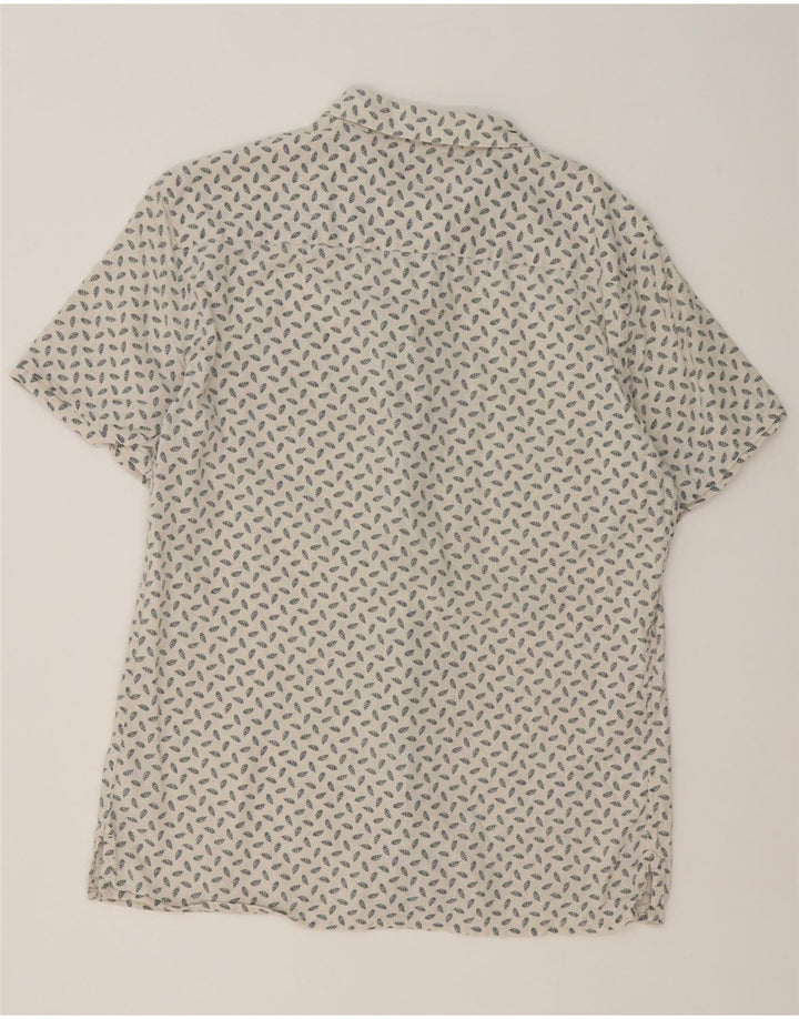 All Saints Kortærmet Herreskjorte Medium Off White Plettet