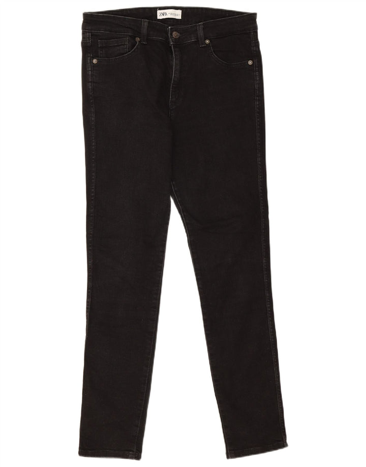 Zara Dame Slim Jeans EU 40 Medium W30 L28 Sort Bomuld
