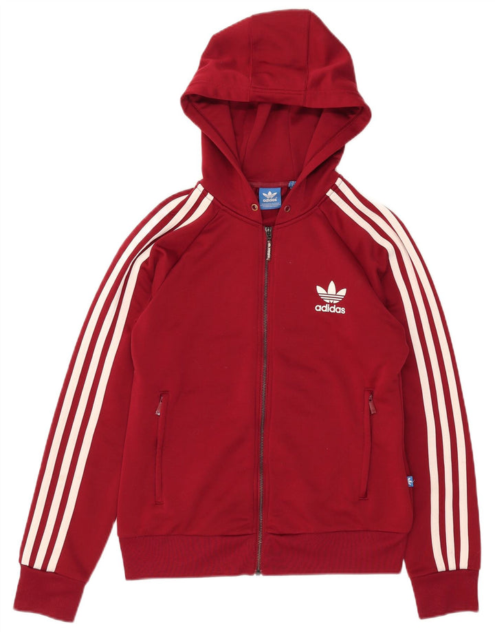 Adidas Dame Hættetrøje Sweater UK 12 Medium Burgundy Polyester