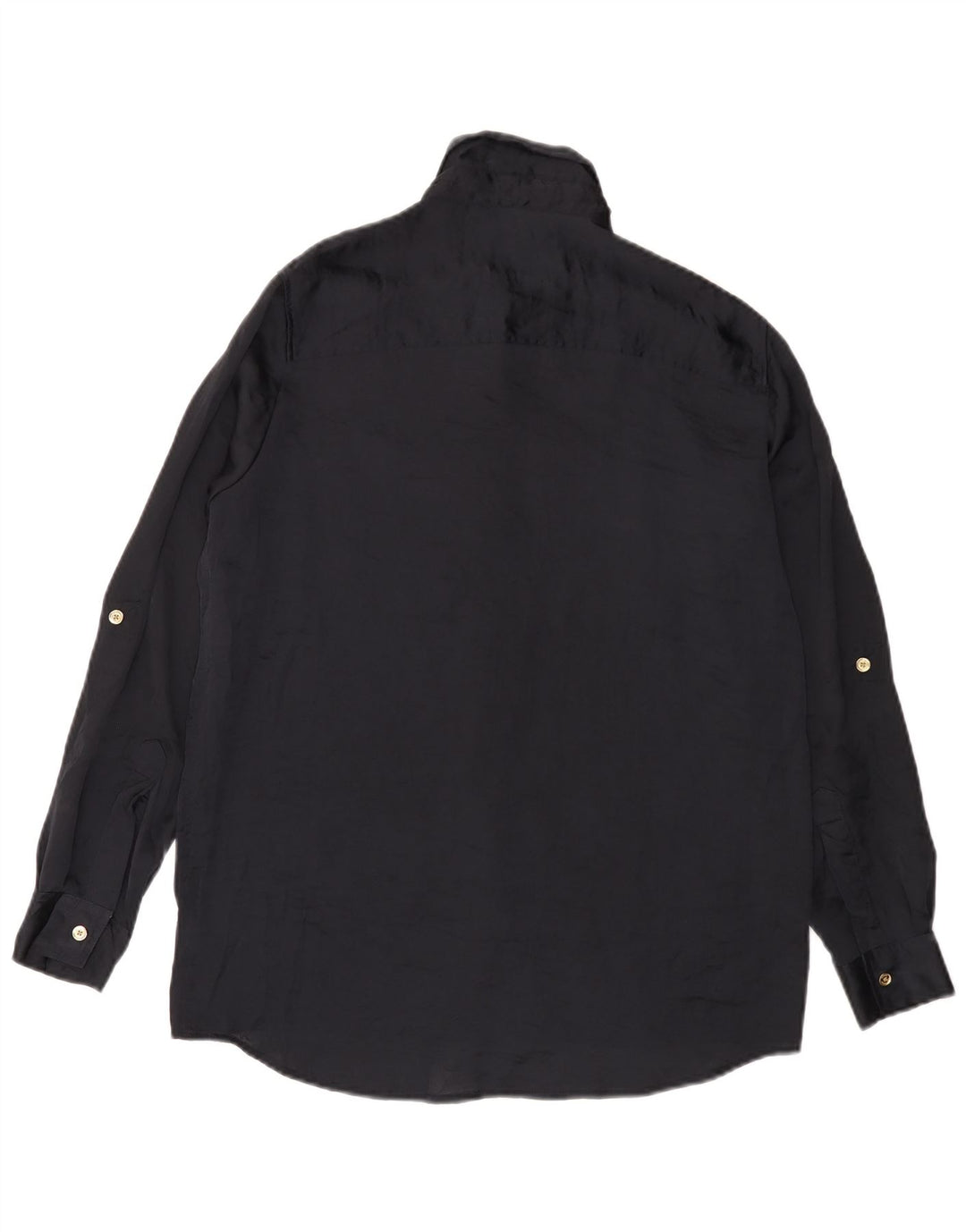 MICHAEL KORS Dame Longline Oversized skjorte UK 10 Small Black Polyester