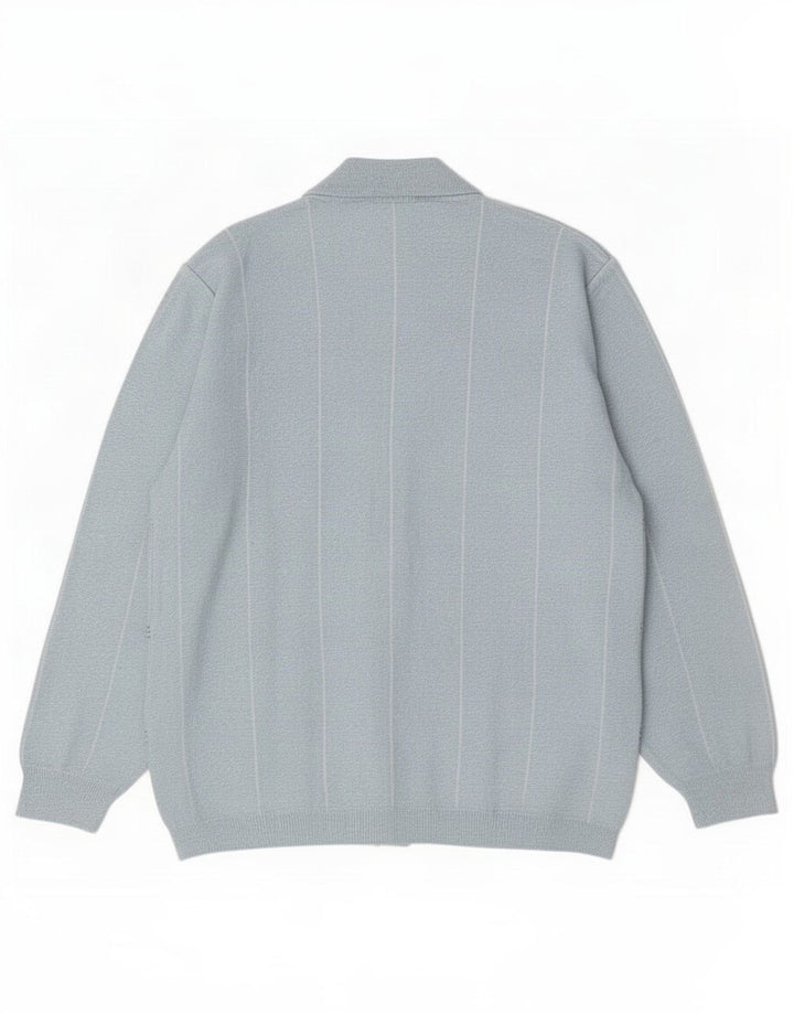 Rodes Herre Cardigan Sweater Large Blue Check Acryl