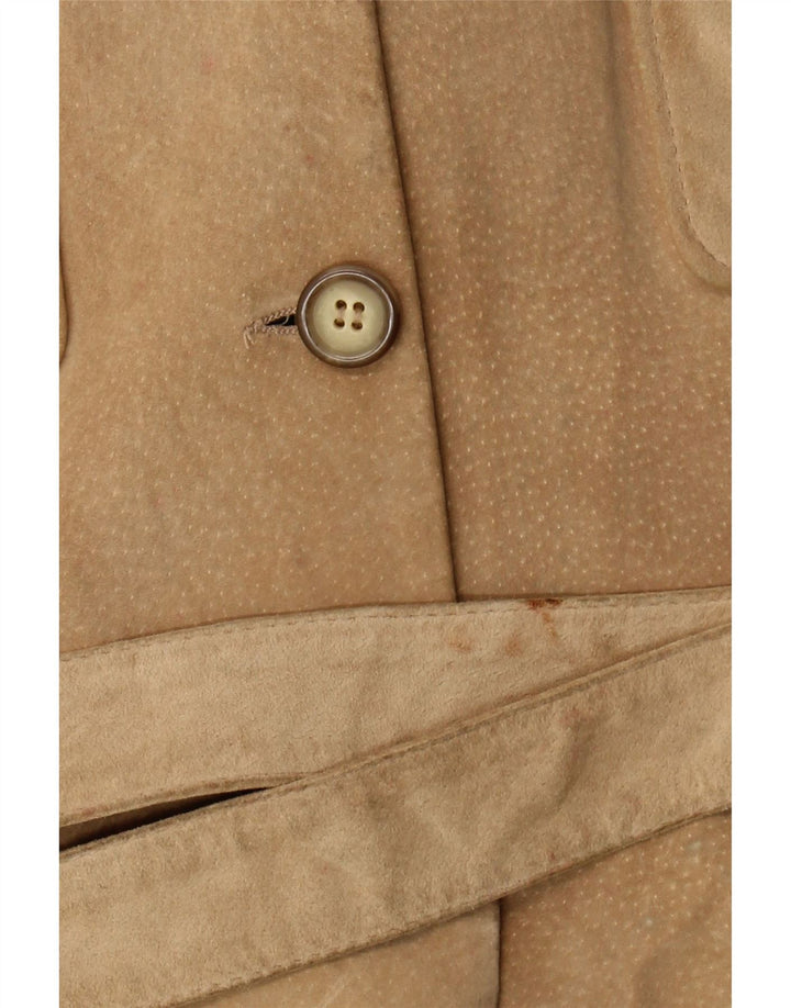 Vintage dame ruskindsjakke IT 48 XL beige læder