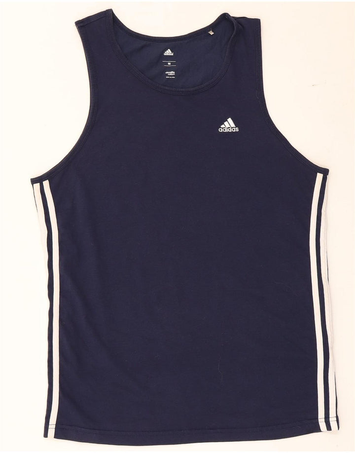 Adidas Womens Climalite Vest Top UK 14 Medium Navy Blue Cotton