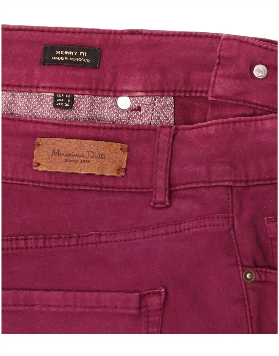 Massimo Dutti Dame Skinny Jeans EU 40 Medium W30 L30 Lilla