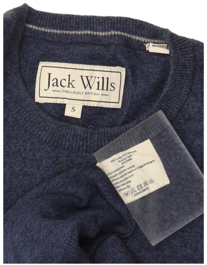 JACK WILLS Herre trøje med rund hals, lille marineblå bomuld