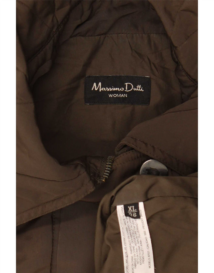 Massimo Dutti Womens Utility Jacket UK 18 XL Khaki Polyester