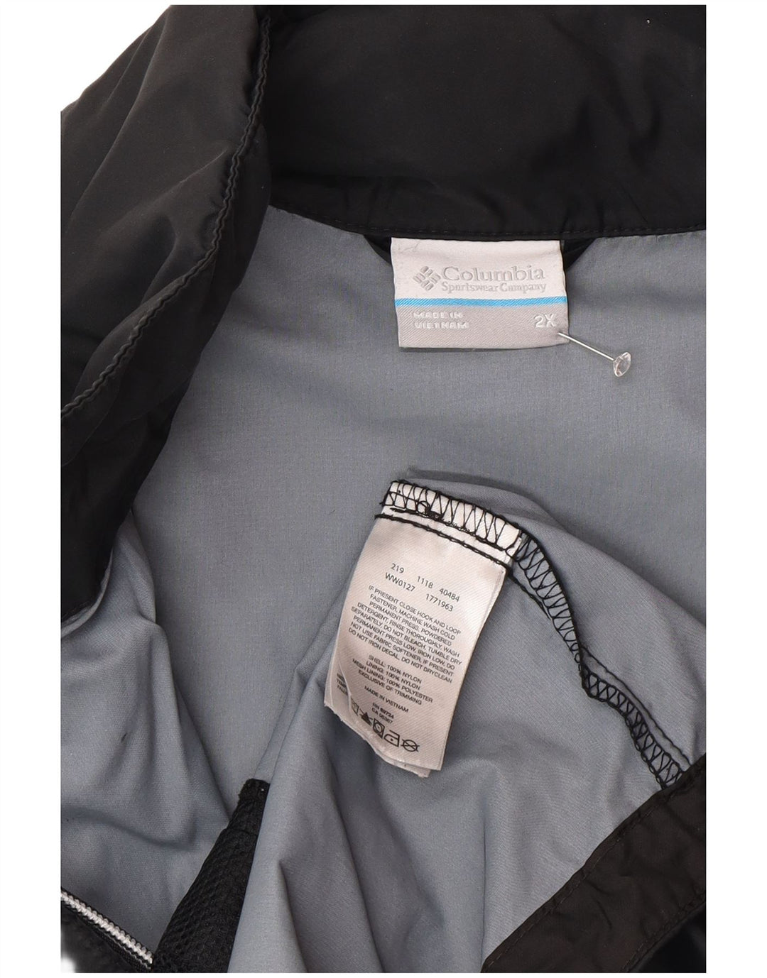 Columbia Regnjakke til mænd UK 44 2XL Sort Nylon Sports