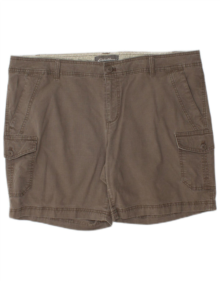 Eddie Bauer Dame Cargo Shorts US 18 2XL W40 Grå Bomuld
