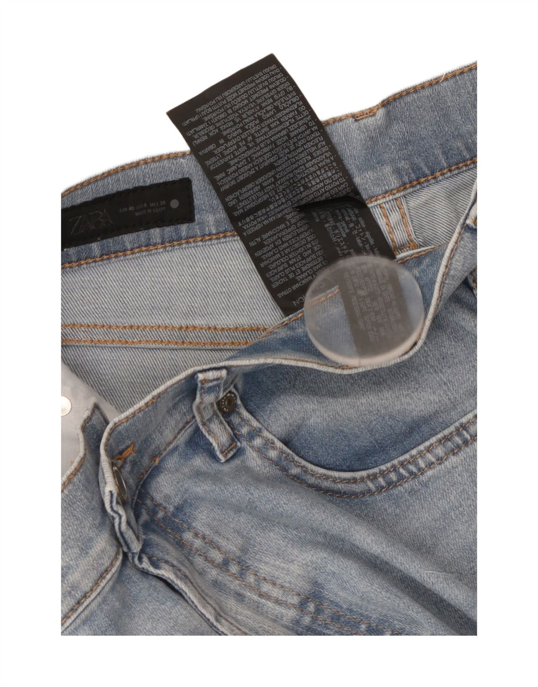 ZARA Straight Jeans til kvinder EU 40 Medium W30 L26 Blå Bomuld