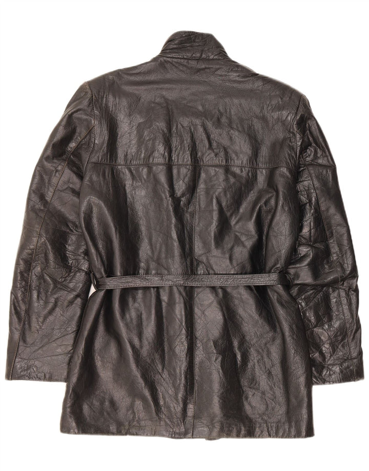 Vintage dame læderjakke IT 48 XL Sort