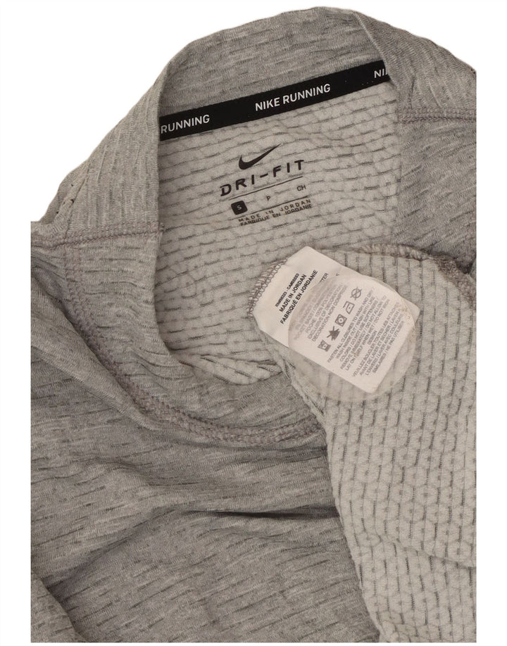 Nike Dame Dri Fit Oversized Top Langærmet UK 10 Small Grey Flecked