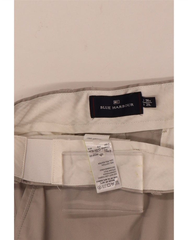 Blue Harbor Straight Chino-bukser til mænd W36 L29 Grå bomuld