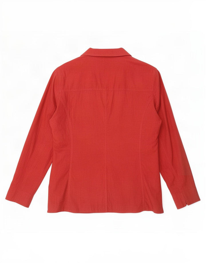 Marks & Spencer Dame 3 Button Blazer Jacket UK 16 Large Red Linen
