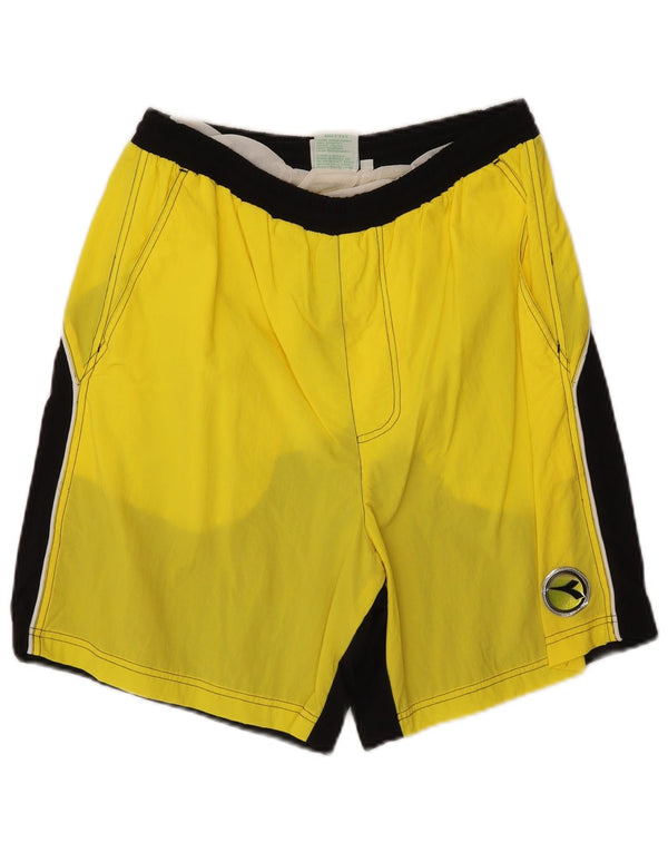 DIADORA Badeshorts til mænd store gule Colourblock Polyamid