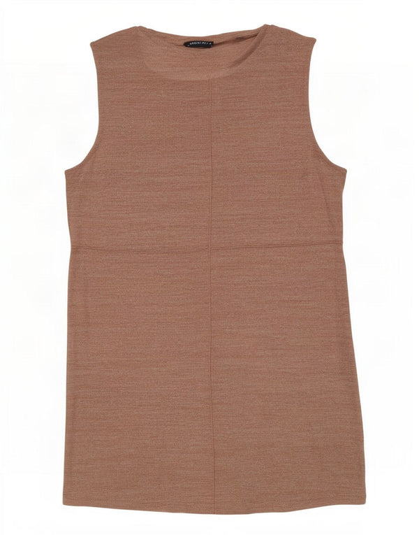 Zara Dame Ærmeløs Shift Dress UK 14 Large Pink Bomuld