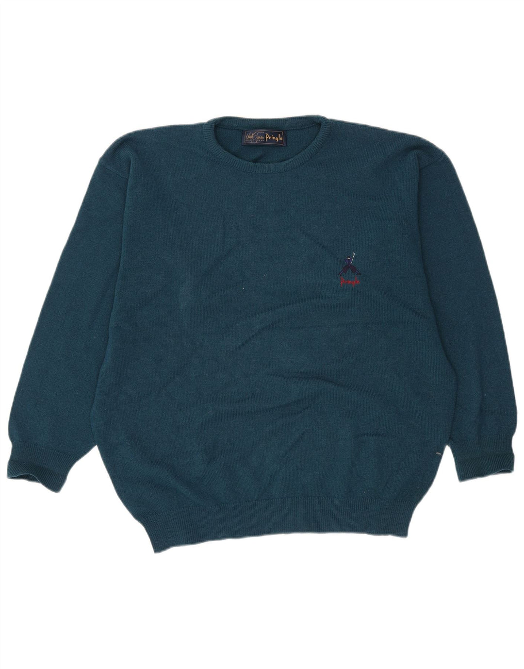 Pringle Herre Crew Neck Jumper Sweater Medium Green Virgin Wool