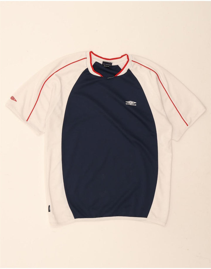 Umbro Herre T-Shirt Top Stor Marineblå Colourblock Polyester
