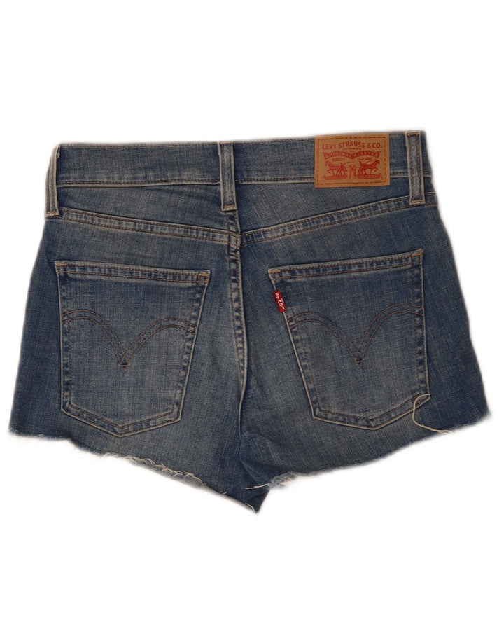LEVI'S Womens 501 Distressed denimshorts W24 XS Blå bomuld