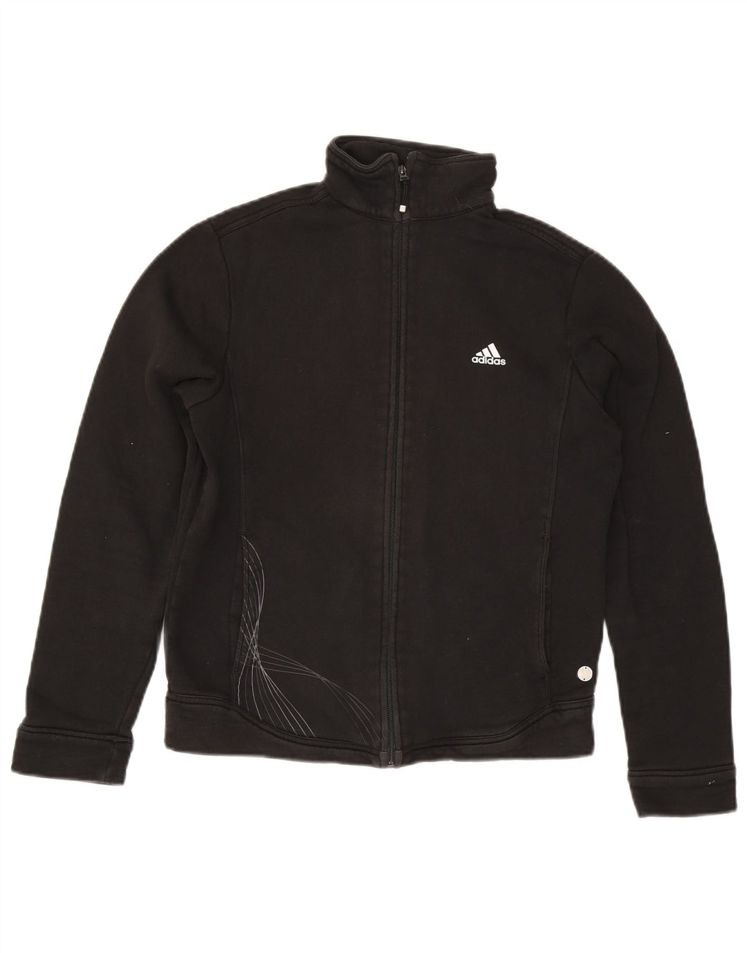 Adidas Dame træningsdragt Topjakke UK 16 Stor Sort Bomuld