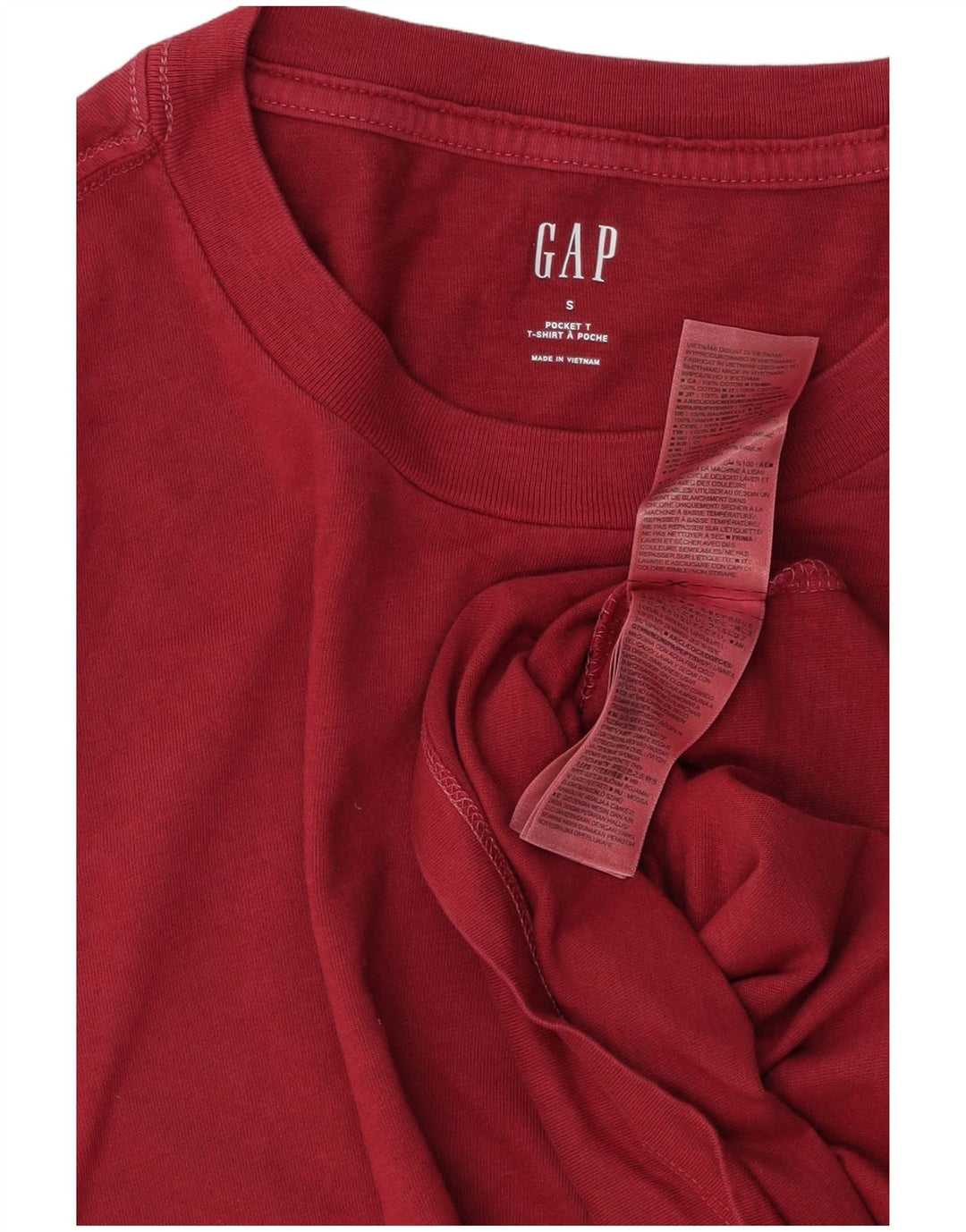 Gap Herre T-Shirt Top Lille Rød Bomuld
