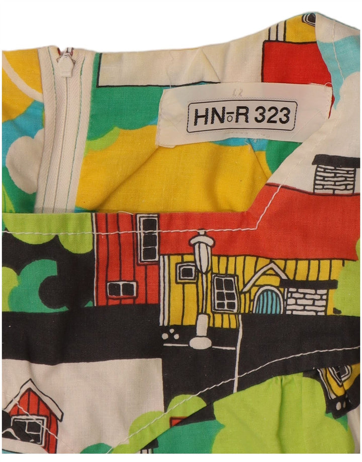 VINTAGE Womens Basic Dress IT 42 Medium Multicolored Floral Novelty