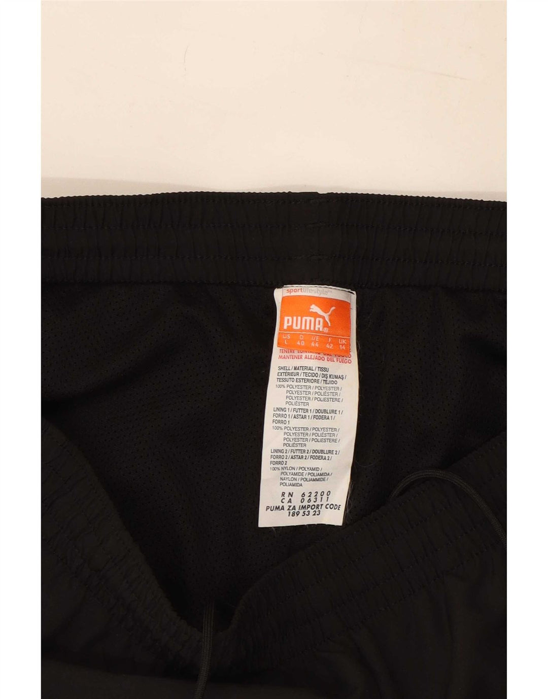 Puma træningsdragt bukser til kvinder UK 14 Stor sort polyester