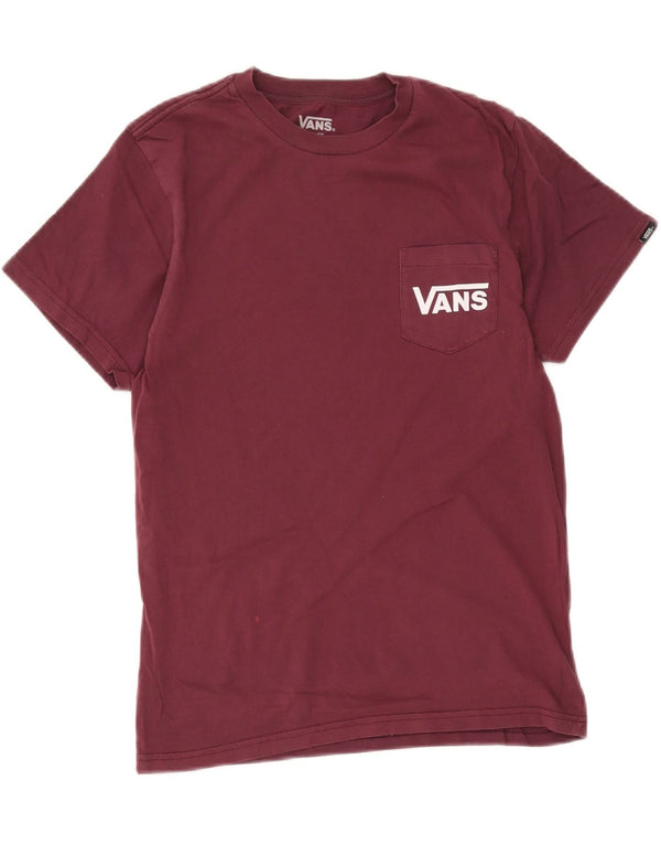 Vans Herre Slim Fit Grafisk T-Shirt Top Lille Bourgogne Bomuld