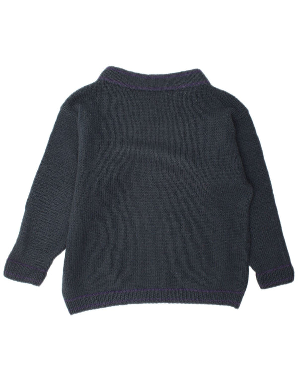 Vintage Dame Boat Neck Jumper Sweater UK 16 Large Grey Colourblock