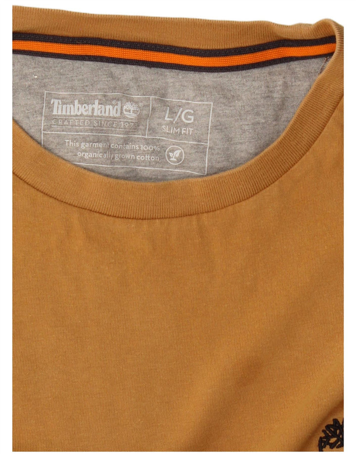 TIMBERLAND Herre Slim Fit T-Shirt Top Stor Gul