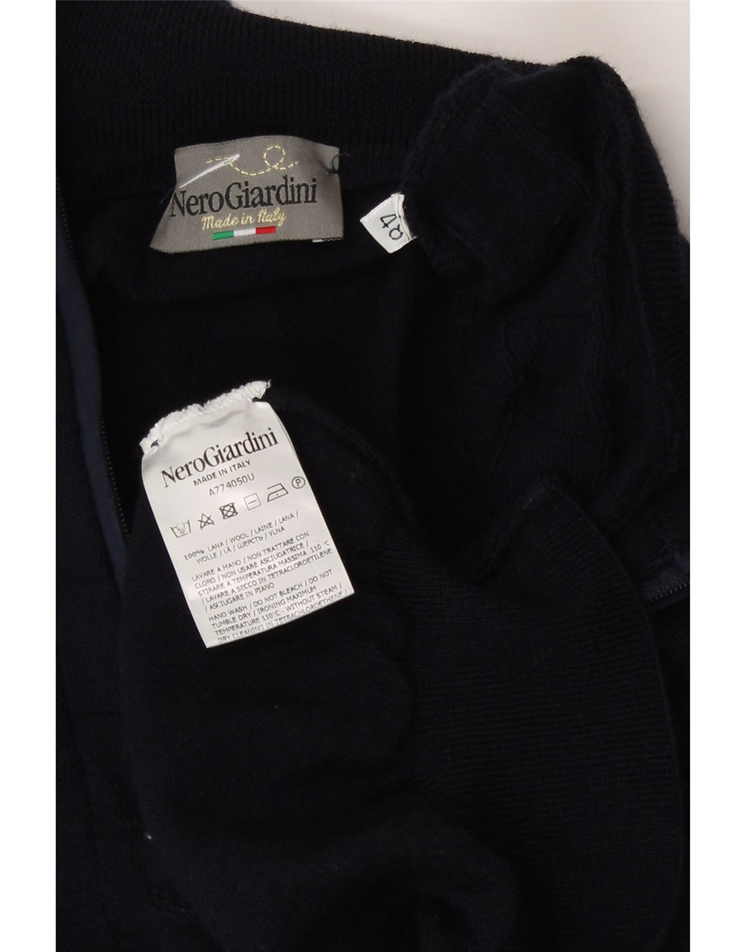 Herre Zip Neck Jumper Sweater IT 48 Medium