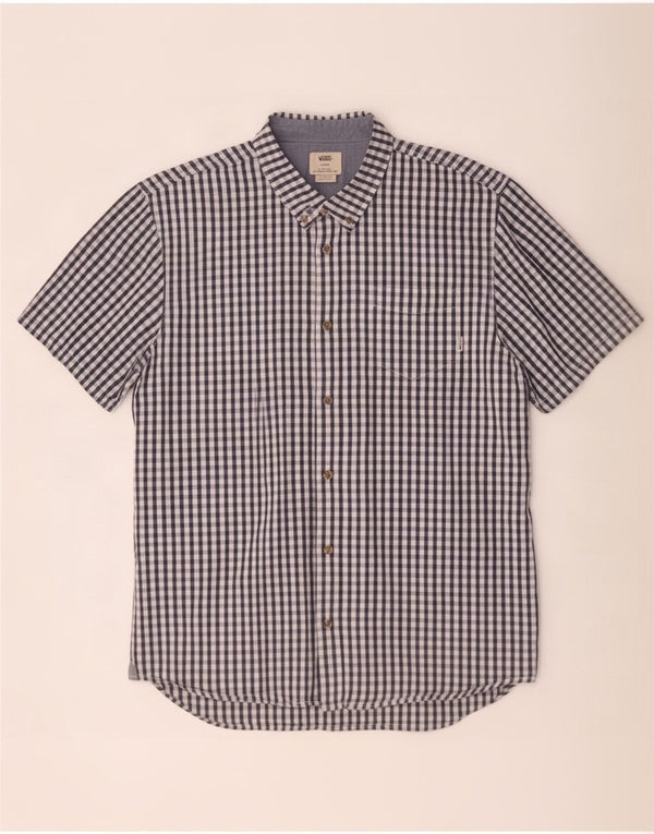 Vans Kortærmet herreskjorte med klassisk pasform Medium Navyblå Gingham Cotton